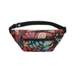 sac banane étanche motifs fleuris rouges