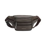 sac banane marron en cuir irisé