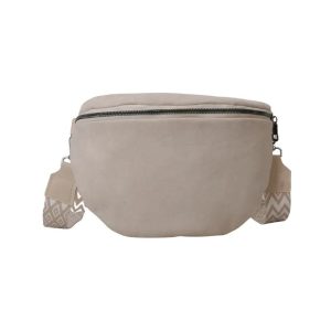 sac banane bandoulière daim blanc