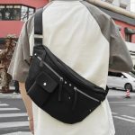 Sac banane noir à bandoulière