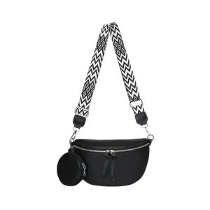 sac banane noir cuir