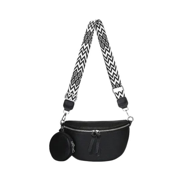 sac banane noir cuir
