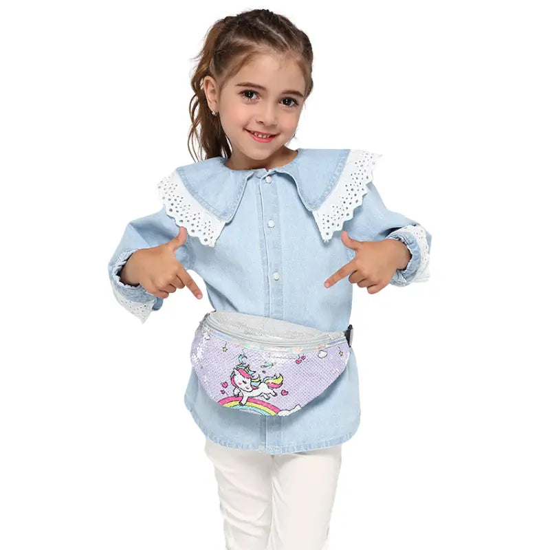 sac banane à sequins violet